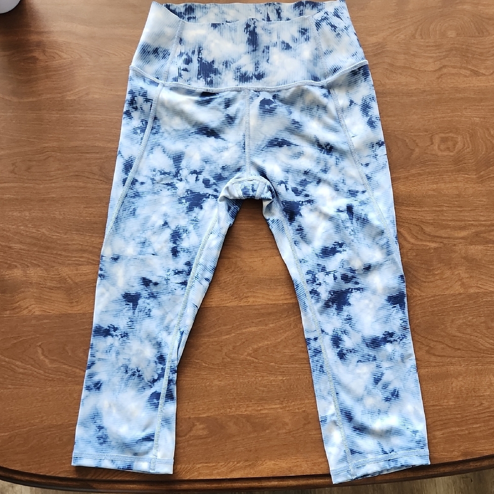 GAP Womens Blue and White Tie-Dye Leggings